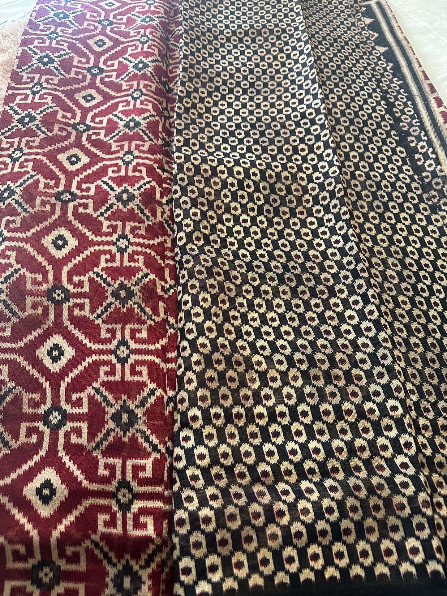 Red Abstract Silk Saree