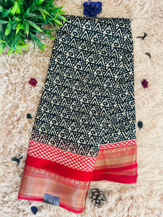 Black Pattern Silk Saree
