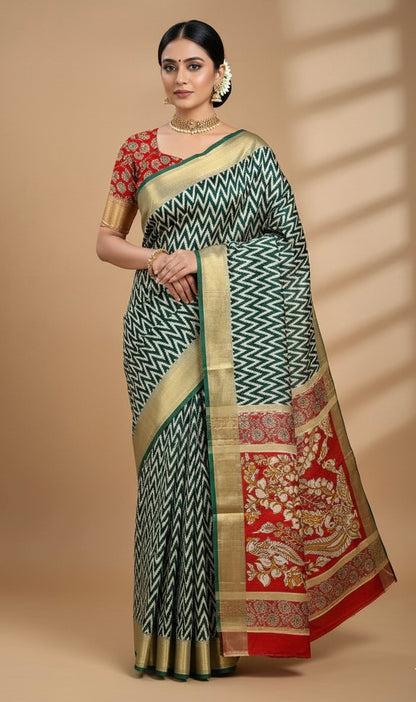 Green Chirala Cotton Saree