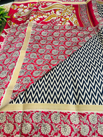 Navy Blue Chirala Saree