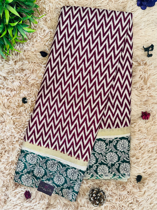Wine Chirala Cotton Saree