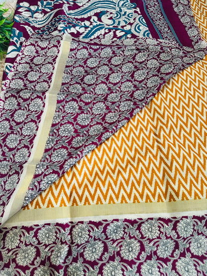 Mustard Chirala Cotton Saree