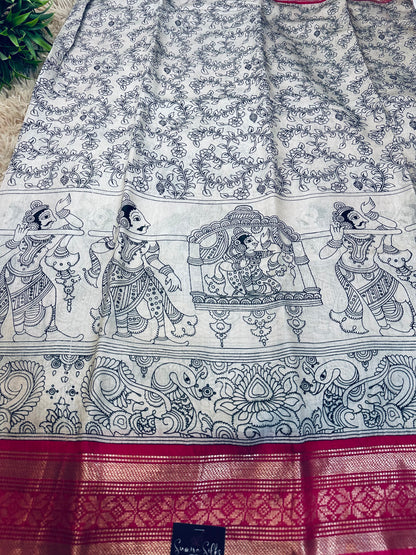 Kalamkari Mul Cotton Saree