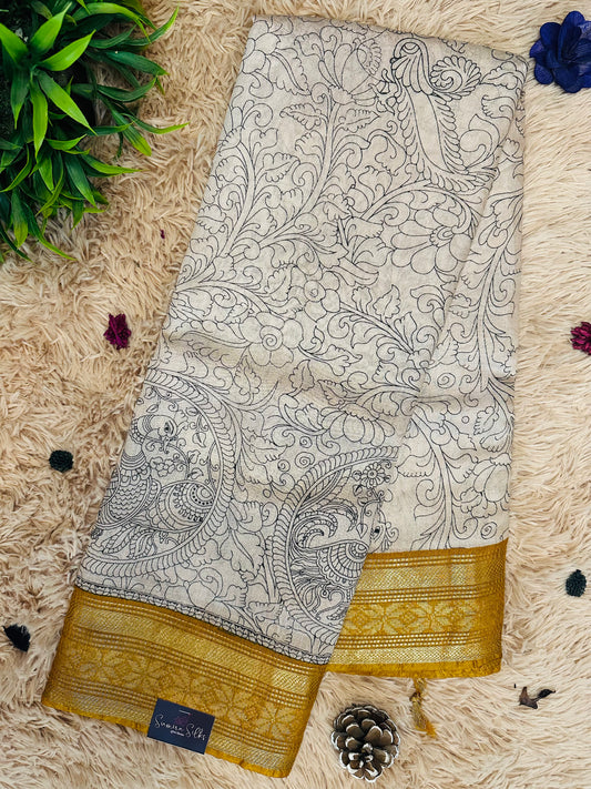 Kalamkari Mul Cotton Saree