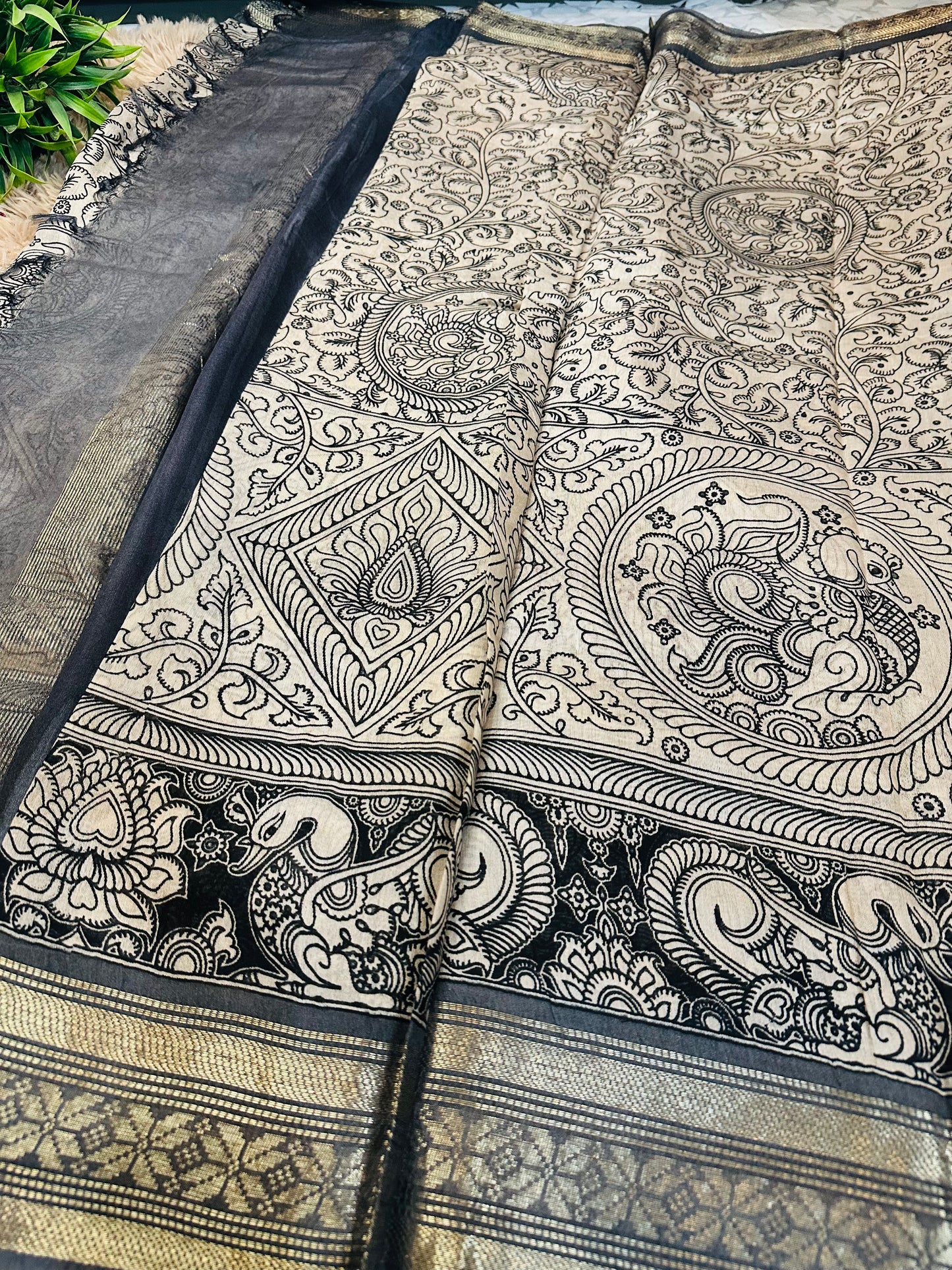 Kalamkari Mul Cotton Saree