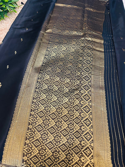Black Gajji Silk Saree