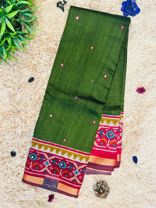 Green Maheshwari Silk Saree