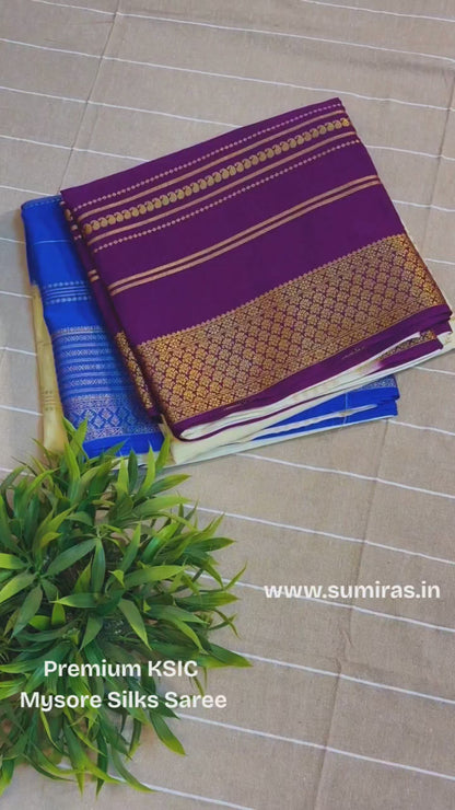 Purple Premium KSIC Mysore Crepe Silk Saree