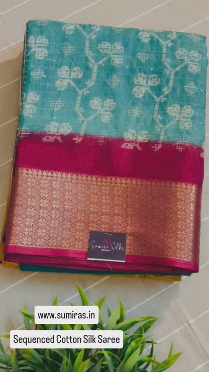 Mustard Cotton Silk Saree
